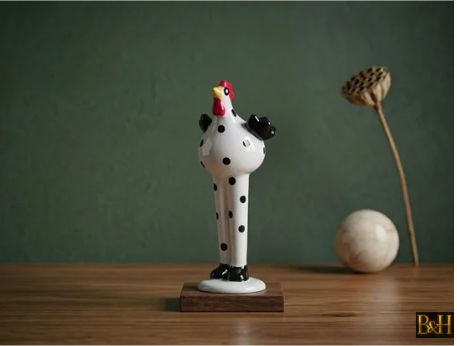 Keramieke kip Stippel | 20 cm