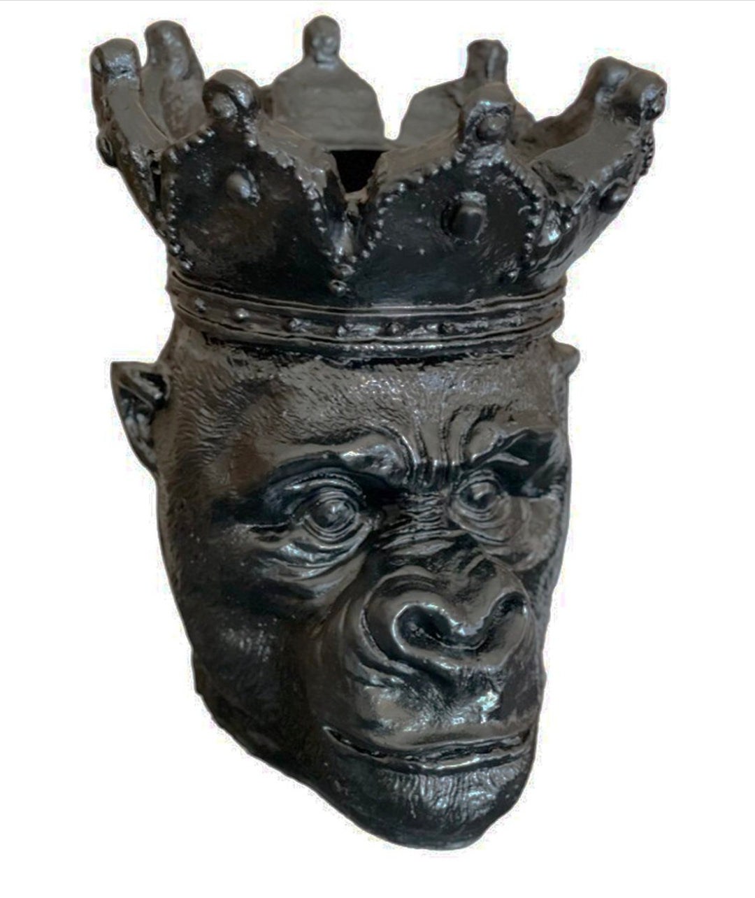 Koninklijke Gorilla Bloempot XL – Mat Zwart Design – 33 cm – Sculpturale Plantenhouder